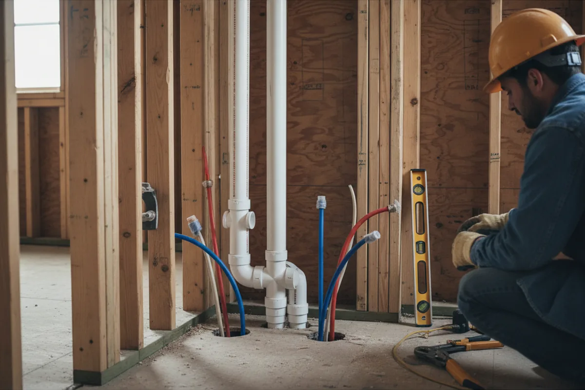 Drain and supply rough-in during Toilet Repair and Installation in Blue Mound